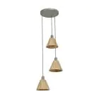Ledvance LED Suspension Luminaire Decor Rotin Plate Brun | Convient pour 3x E27