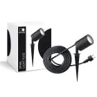D'Lite Piquet Lumière Fuse Câble D'Alimentation Noir | IP65 - Convient pour 1x GU10 | incl. cable 2 Meter